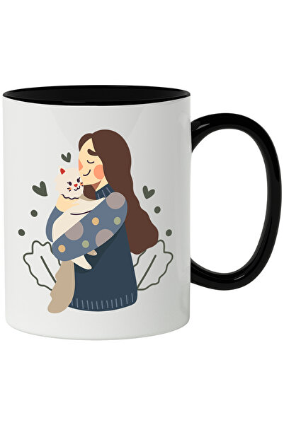 StoryGift Romania Cana Cu Fata, Pisica, Frunze, Buline, Inimi, Iubitori De An...