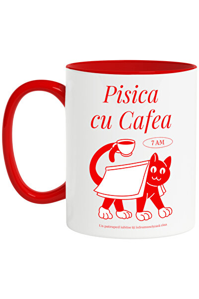 StoryGift Romania Cana Pisica cu Cafea. Simte bucuria pisicii cafelei , 330ml...