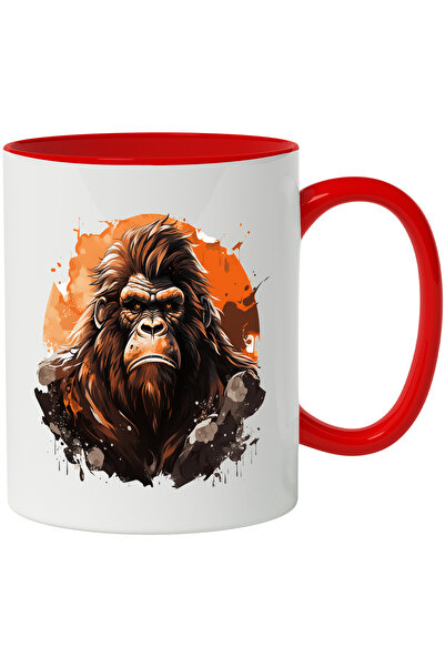 StoryGift Romania Cana Cu Gorila, Ilustratie, Animal, Apus, Vopsea, Blana, Mu...