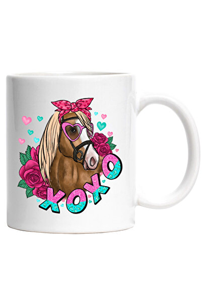 StoryGift Romania Cana cu un cal cu ochelari in forma de inimi cu mesajul "xo...