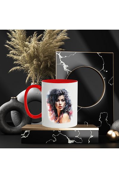 StoryGift Romania Mug With Amy Winehouse, Famous Singer, Musician, Multicolor 330 ml, Ceramic, With ,STG