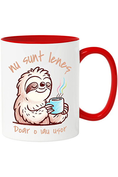 StoryGift Romania Cana cu Animal Lenes Relaxat Cu Cana De Cafea Text Nu Sunt ...