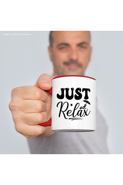 StoryGift Romania Mug with a message that encourages you to relax - carefree vacation with M, Cu, STG.
