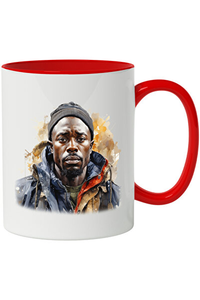 StoryGift Romania Cana Cu Dave, Celebritate, Artist, Cantaret, Rapper, Multicolor 330 ml, Ceramica, Cu Maner Rosu