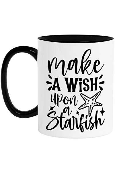 StoryGift Romania Cana cu mesaj care te indeamna sa iti pui o dorinta cand vezi o stea de mare cu , Cu Maner Negru