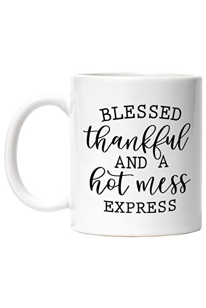 StoryGift Romania Cana cu mesaj in limba engleza "Blessed, thankful and a hot...