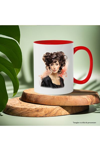 StoryGift Romania Mug With Audrey Hepburn, Actress, Celebrity, Movie, Multicolor 330 ml, Ceramic, With,STG
