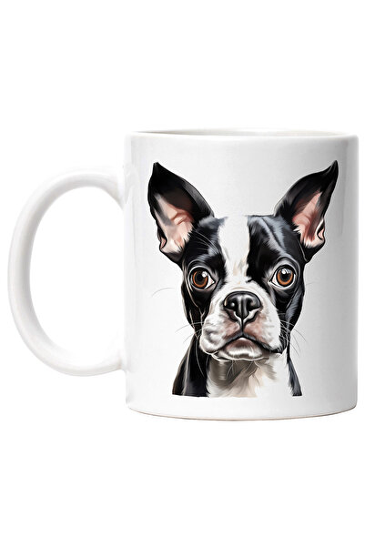 StoryGift Romania Cana cu un catel serios, ilustratie, negru, alb, pentru iub...