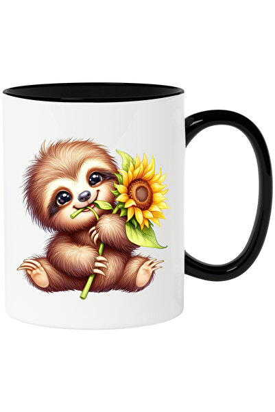 StoryGift Romania Cana cu un pui de Sloth/lenes care tine o floare | ilustrat...