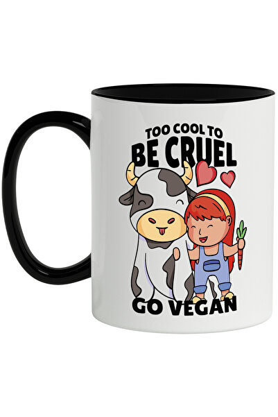 StoryGift Romania Cana Cu Mesaj In Engleza Too Cool To Be Cruel Go Vegan, Vac...