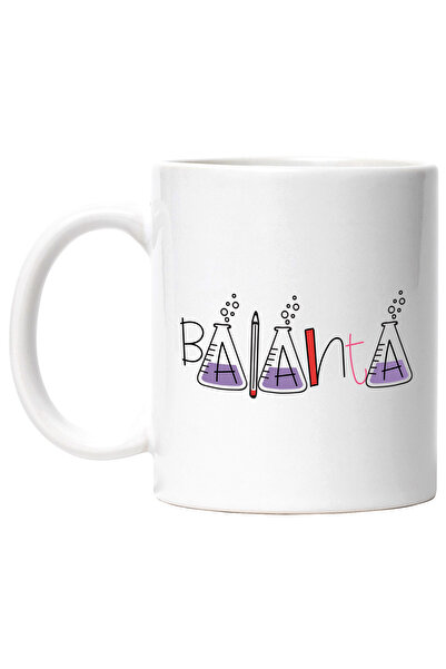 StoryGift Romania Cana Cu Numele Balanta, Scoala, Chimie, Materii, Algebra, Geometrie, 330ml, Cera, Cu Maner Alb