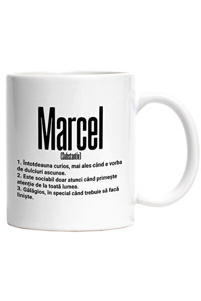 StoryGift Romania Cana Cu Numele Marcel, Cu Mesaj Amuzant, Curios, Sociabil, ...