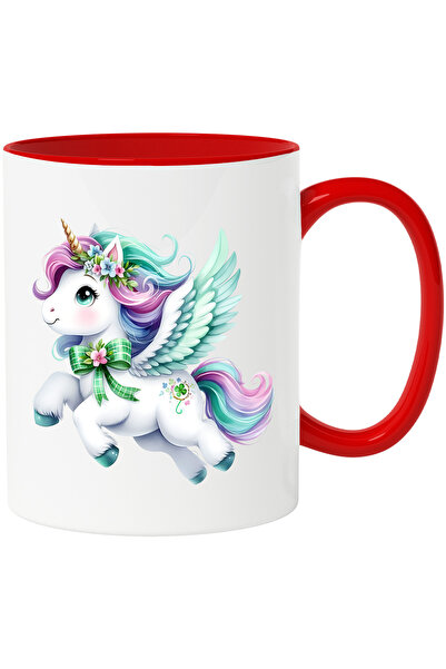 StoryGift Romania Cana cu un unicorn cu aripi | ilustratie | flori | trifoi c...