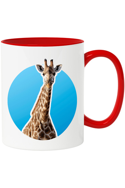 StoryGift Romania Cana cu Portret Girafa, Girafa Frumoasa si Mare, Fundal Alb...