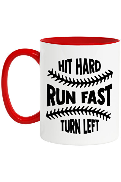 StoryGift Romania Cana cu mesajul in engleza " Hit hard, run fast, turn left"...