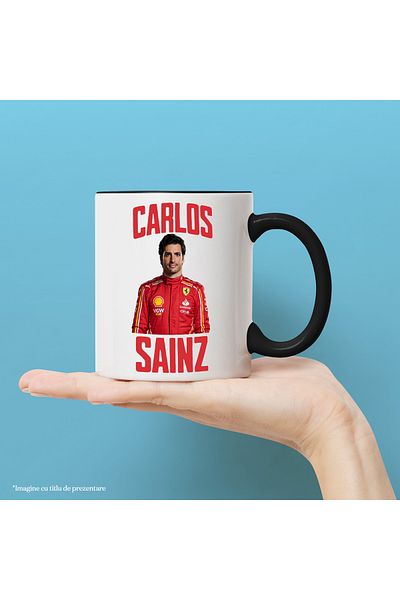 StoryGift Romania Carlos Sainz mug, professional formula 1 speed race, 330ml, Ceramic with Handle, With, STG.
