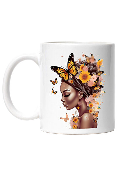 StoryGift Romania Cana cu o femeie de culoare | ilustratie | draguta | flutur...