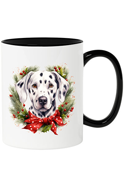 StoryGift Romania Cana cu un caine Dalmatian | ilustratie | coroana | brad | ...