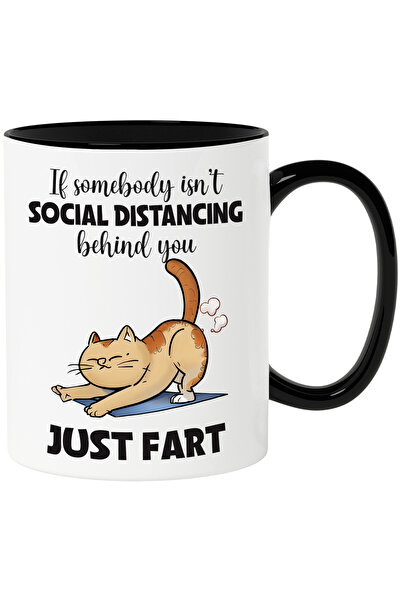 StoryGift Romania Cana cu pisica cu mesajul "If somebody isn't social distanc...