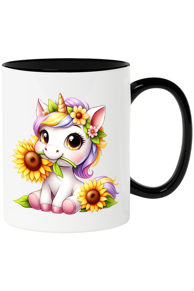 StoryGift Romania Cana cu un unicorn care tine o floare | ilustratie | floare...