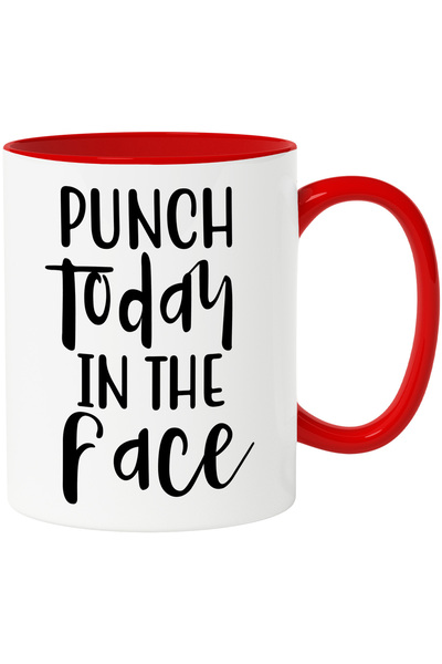 StoryGift Romania Cana cu mesajul "Punch today in the face" - da-i un pumn in...
