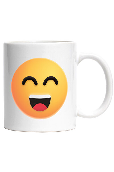 StoryGift Romania Cana Cu Emoji, Emoticon, Zambet, Multicolor 330 ml, Ceramic...