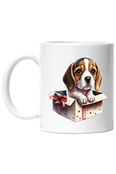 StoryGift Romania Cana cu un catel timid care iese dintr-o cutie de cadou | i...