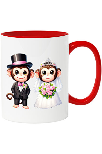 StoryGift Romania Cana cu 2 maimute la nunta | ilustratie | rochie de mireasa...