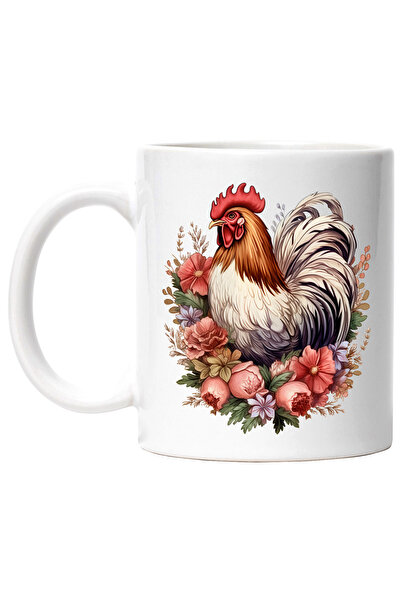 StoryGift Romania Cana cu un cocos | ilustratie | serios | alb | floricele | ...
