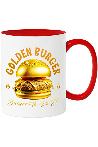 StoryGift Romania Cana cu Burger Savuros De Aur Fast Food Text Golden Burger ...