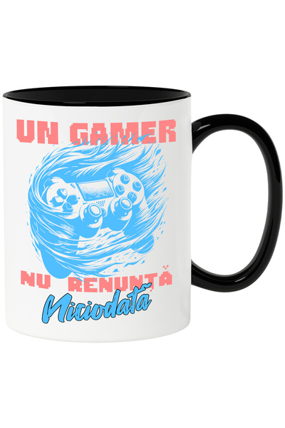 StoryGift Romania Cana maneta joc video un gamer nu renunta niciodata, 330ml,...