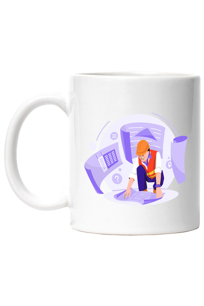 StoryGift Romania Cana Cu Inginer, Planuri, Constructii, Multicolor 330 ml, C...