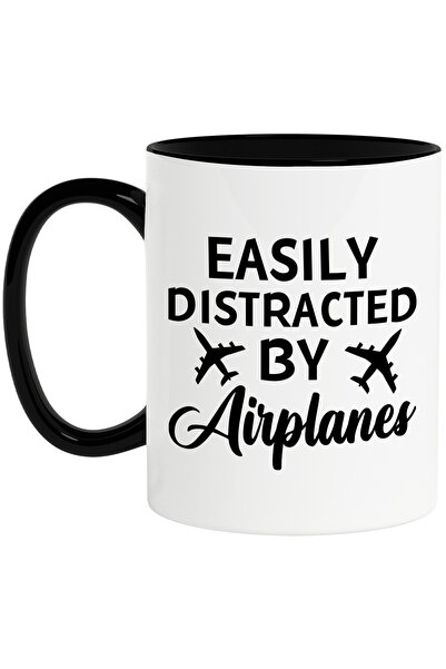 StoryGift Romania Cana cu avioane si mesajul "Easily distracted by airplanes"...