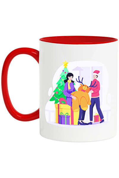 StoryGift Romania Cana Cu Iarna, Ren, Craciun, Brad, Multicolor 330 ml, Ceram...