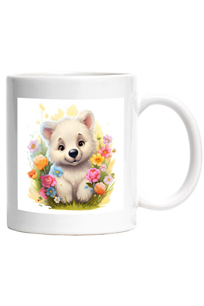 StoryGift Romania Cana cu un ursulet polar | ilustratie | printre flori | nat...