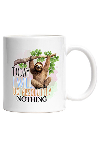 StoryGift Romania Cana cu animalul sloth/lenes cu mesajul "Today I Will Do Ab...