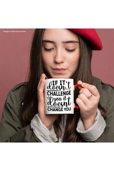 StoryGift Romania Mug with a message that urges you to choose challenges because they change you, With ,STG