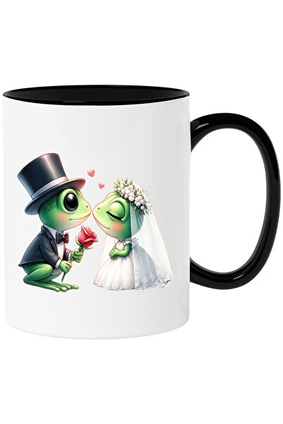 StoryGift Romania Cana cu 2 broaste la nunta | ilustratie | inimioare | rochi...