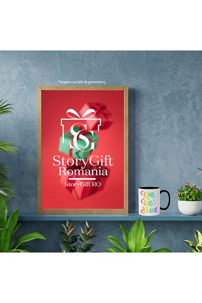 StoryGift Romania Cana Cu Stelute Si 2 Calitati Scrise In Limba Engleza "kind And Brave" - Bun Si , Cu Maner Negru Stg