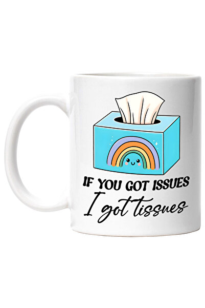 StoryGift Romania Cana cu mesajul "If you got issues, I got tissues", ilustra...