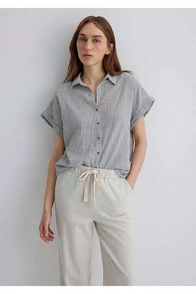 Mavi Cămașă cu dungi Loose Fit / Loose Relaxed Fit 1210445-89853