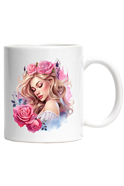 StoryGift Romania Cana cu o fata frumusica | ilustratie | machiata | blonda |...