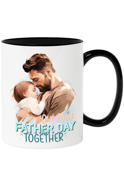 StoryGift Romania Cana cu un tata care isi tine copilul in brate cu mesajul "...