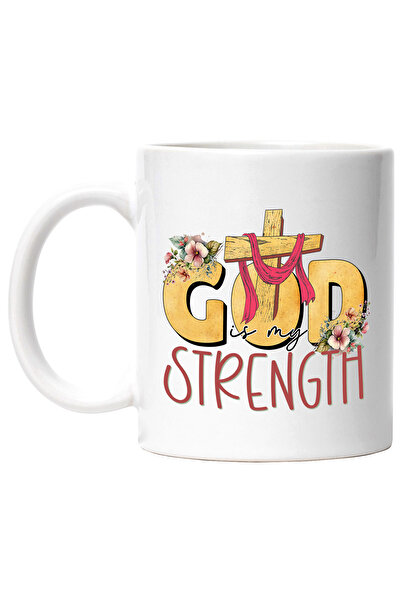 StoryGift Romania Cana cu mesajul "God is my strength", religie, ilustratie, ...
