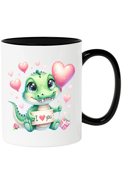 StoryGift Romania Cana cu un pui de crocodil cu mesajul "I love you", balon i...
