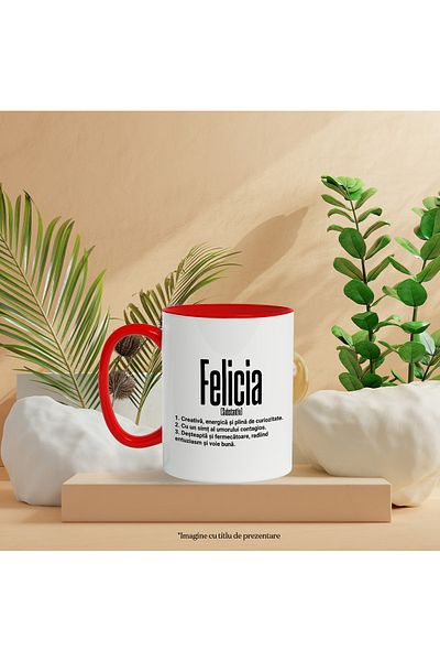 StoryGift Romania Mug With the Name Felicia, and Motivational Message, Creative, Smart, Curious, I, With, STG.