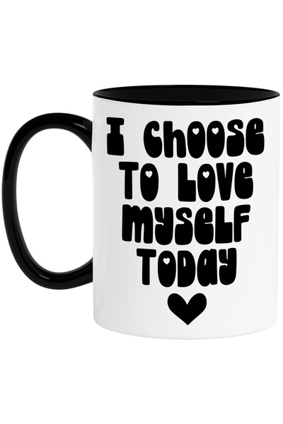 StoryGift Romania Cana cu inimioara si mesajul "I choose to love myself today...