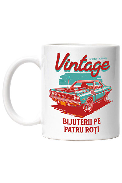 StoryGift Romania Cana masina vintige bijuterie pe patru roti motor, 330ml, C...