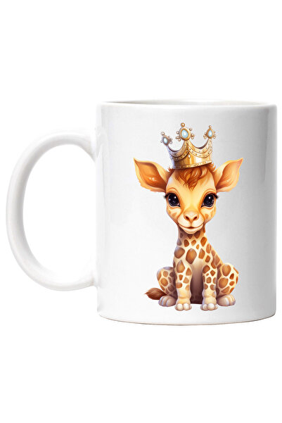 StoryGift Romania Cana cu un pui de girafa care poarta o coroana regala | nob...