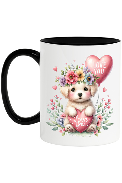 StoryGift Romania Cana cu un catelus | ilustratie | tine o inimioara cu mesaj...